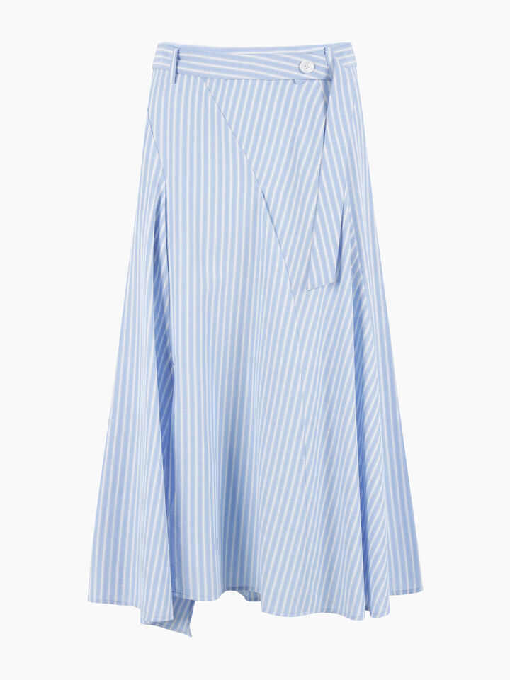 Light blue striped maxi skirt - null - Light Blue | Sisley K image number 1
